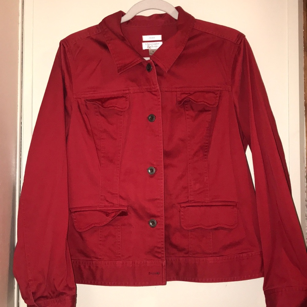 Red jean jacket